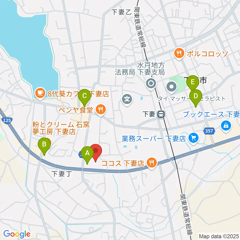 粉クリ・ドームしもつま周辺のコンビニエンスストア一覧地図
