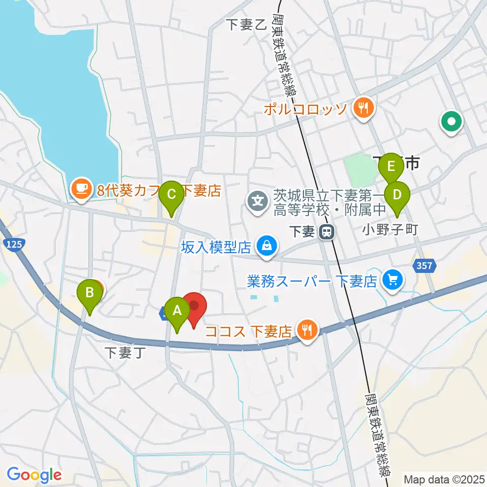 粉クリ・ドームしもつま周辺のコンビニエンスストア一覧地図