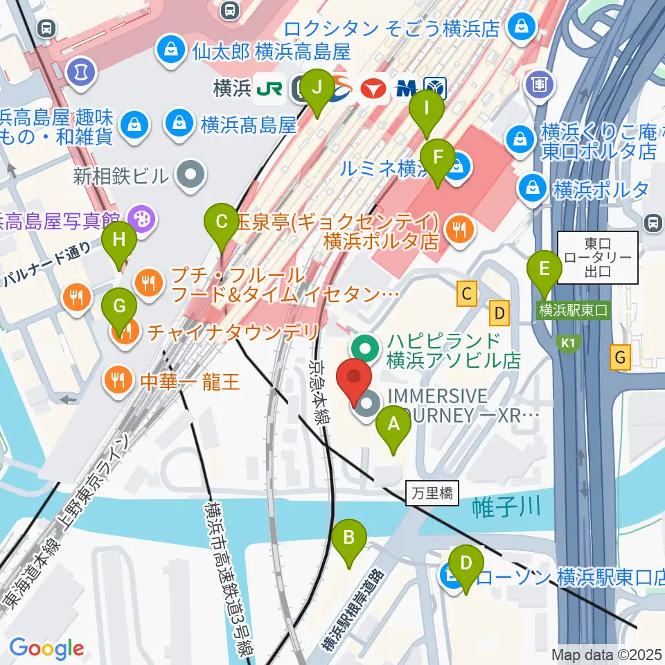 YOKOHAMA COAST garage+周辺のコンビニエンスストア一覧地図