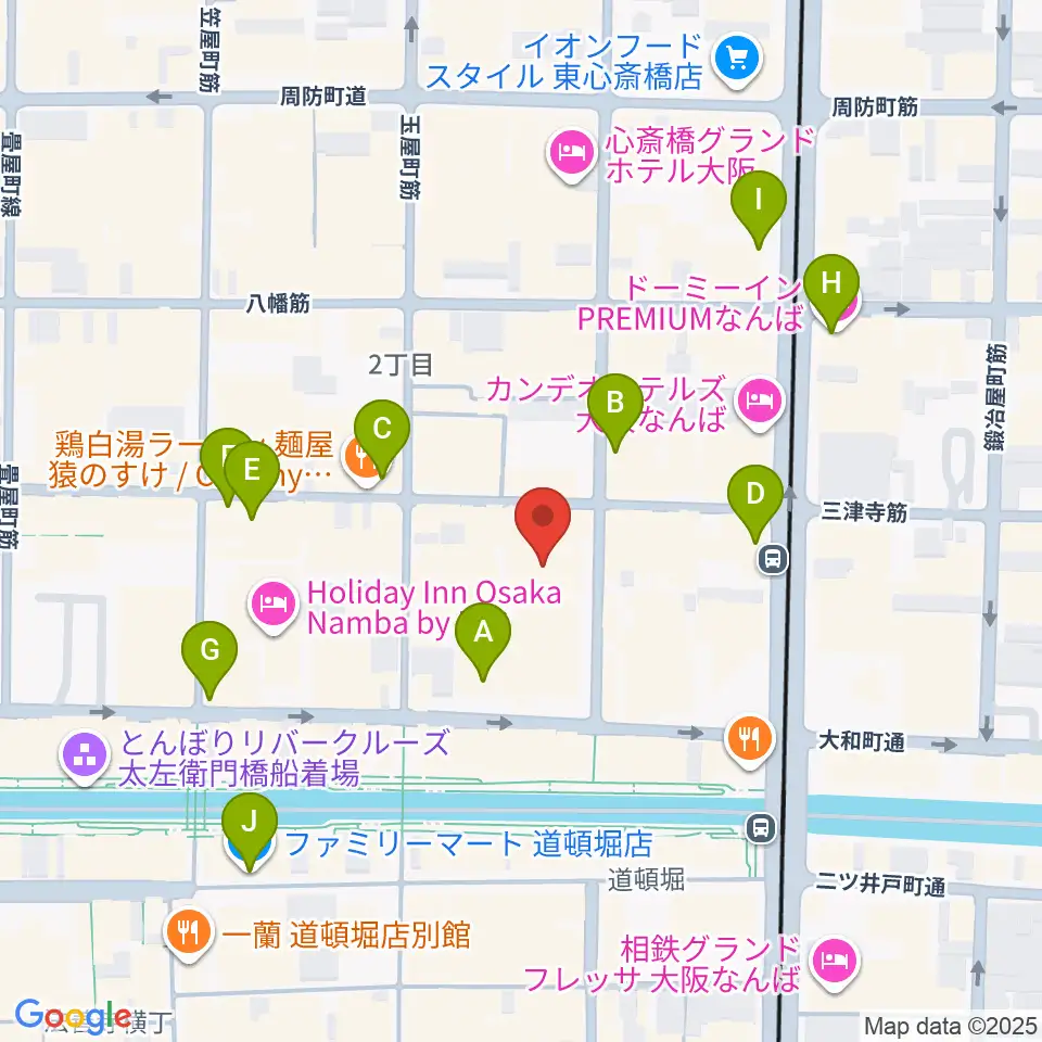 PLUSWIN HALL 大阪周辺のコンビニエンスストア一覧地図