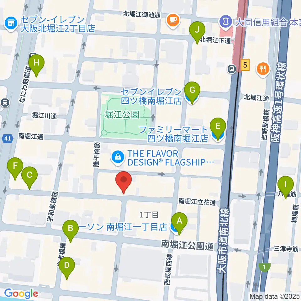 PLUSWIN HALL 南堀江周辺のコンビニエンスストア一覧地図