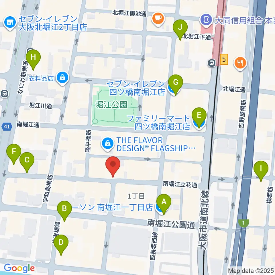PLUSWIN HALL 南堀江周辺のコンビニエンスストア一覧地図