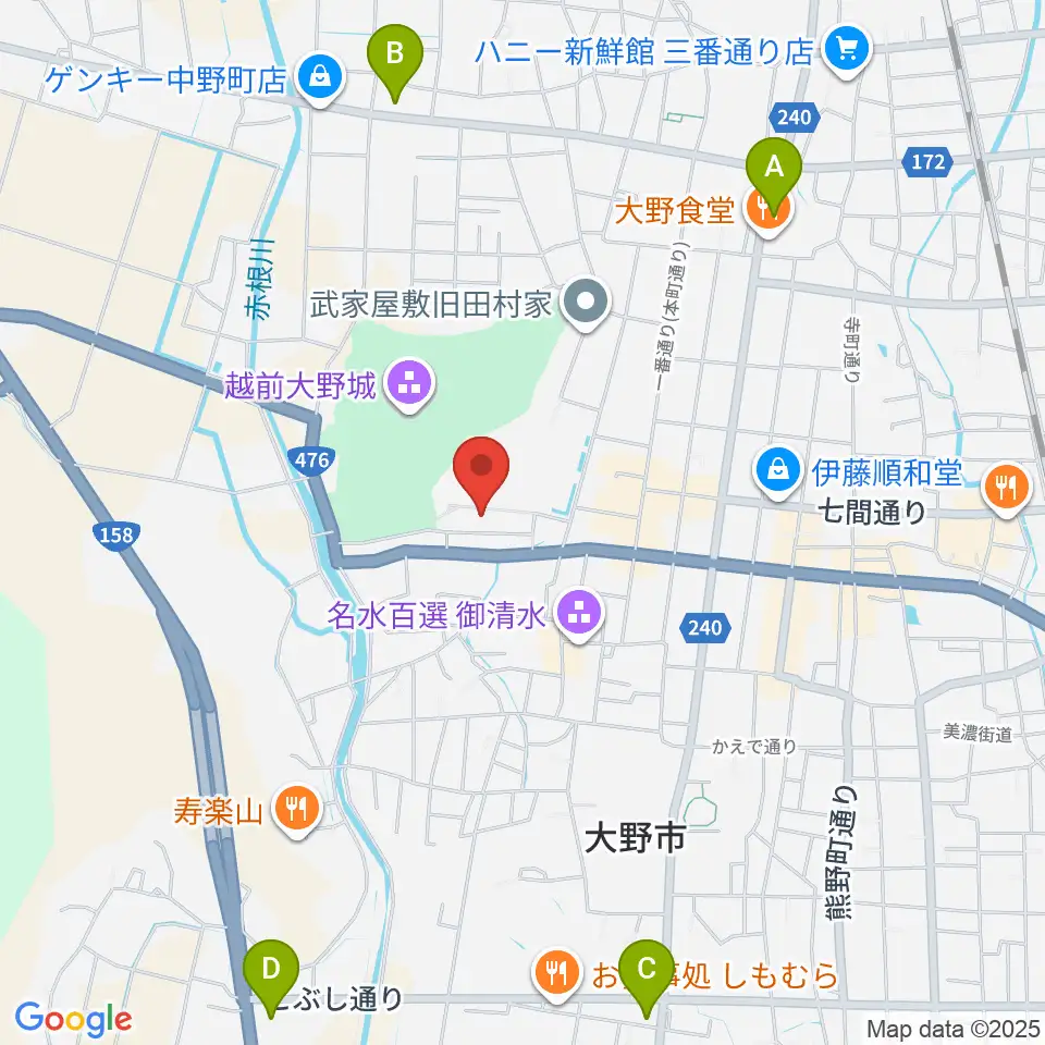 大野市民俗資料館周辺のコンビニエンスストア一覧地図