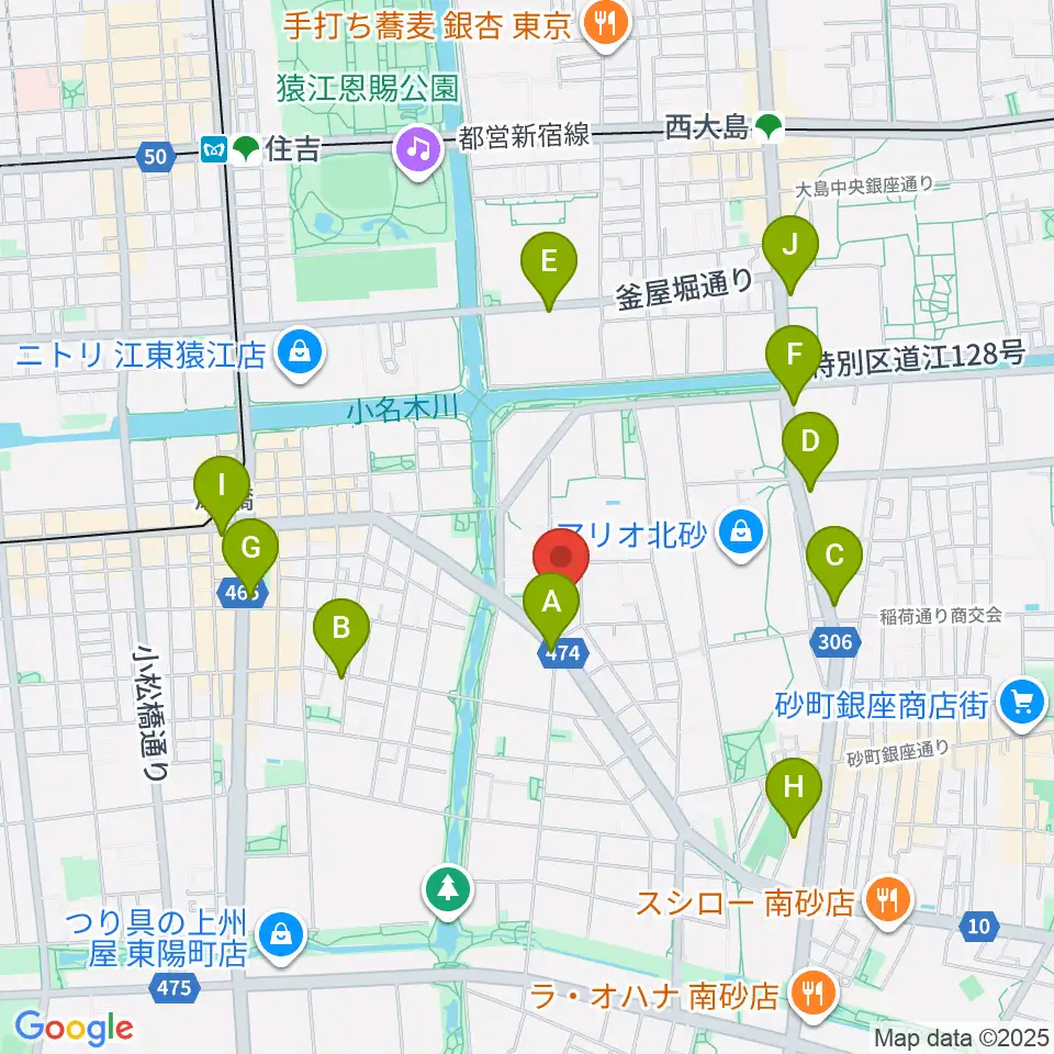 東京大空襲・戦災資料センター周辺のコンビニエンスストア一覧地図