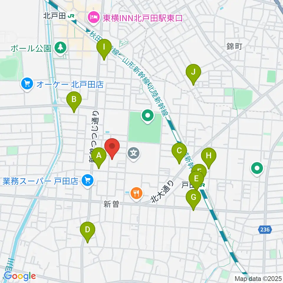 戸田市立郷土博物館周辺のコンビニエンスストア一覧地図