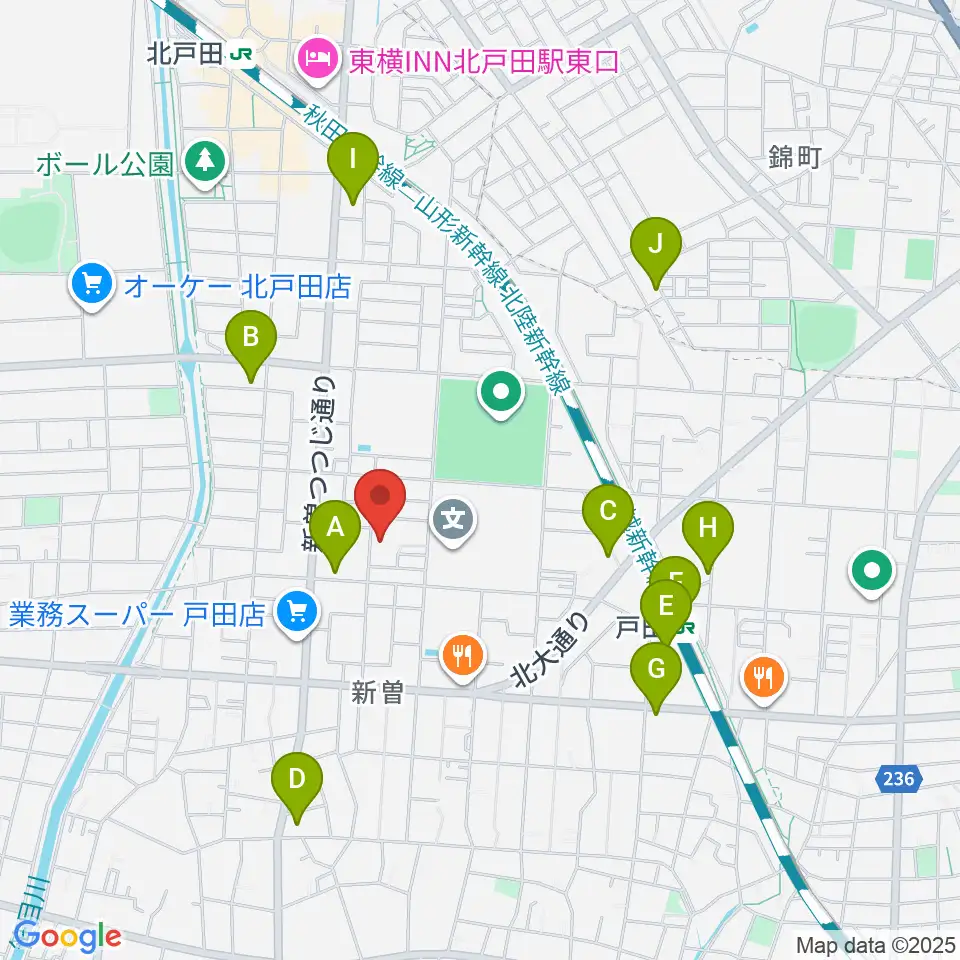 戸田市立郷土博物館周辺のコンビニエンスストア一覧地図