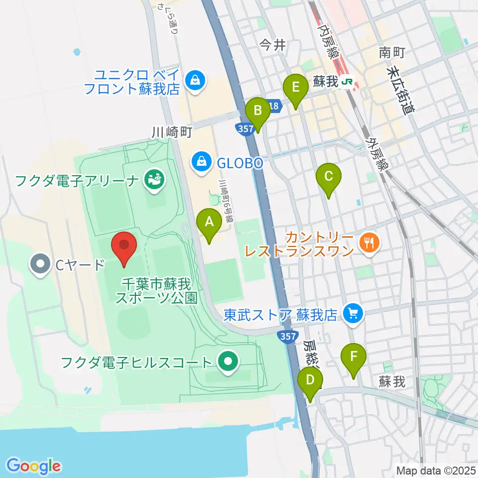 フクダ電子グラウンド周辺のコンビニエンスストア一覧地図
