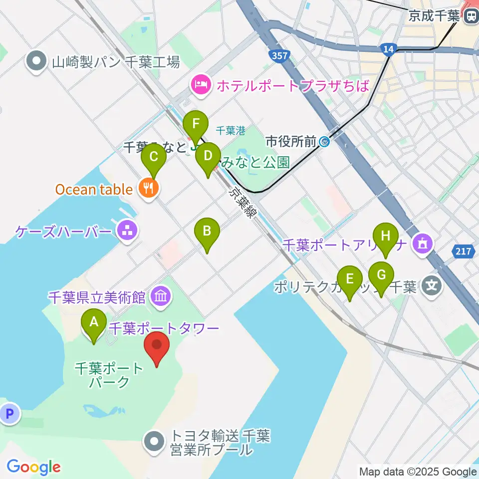 千葉ポートーパーク野外ステージ周辺のコンビニエンスストア一覧地図