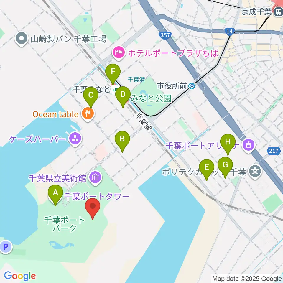 千葉ポートーパーク野外ステージ周辺のコンビニエンスストア一覧地図
