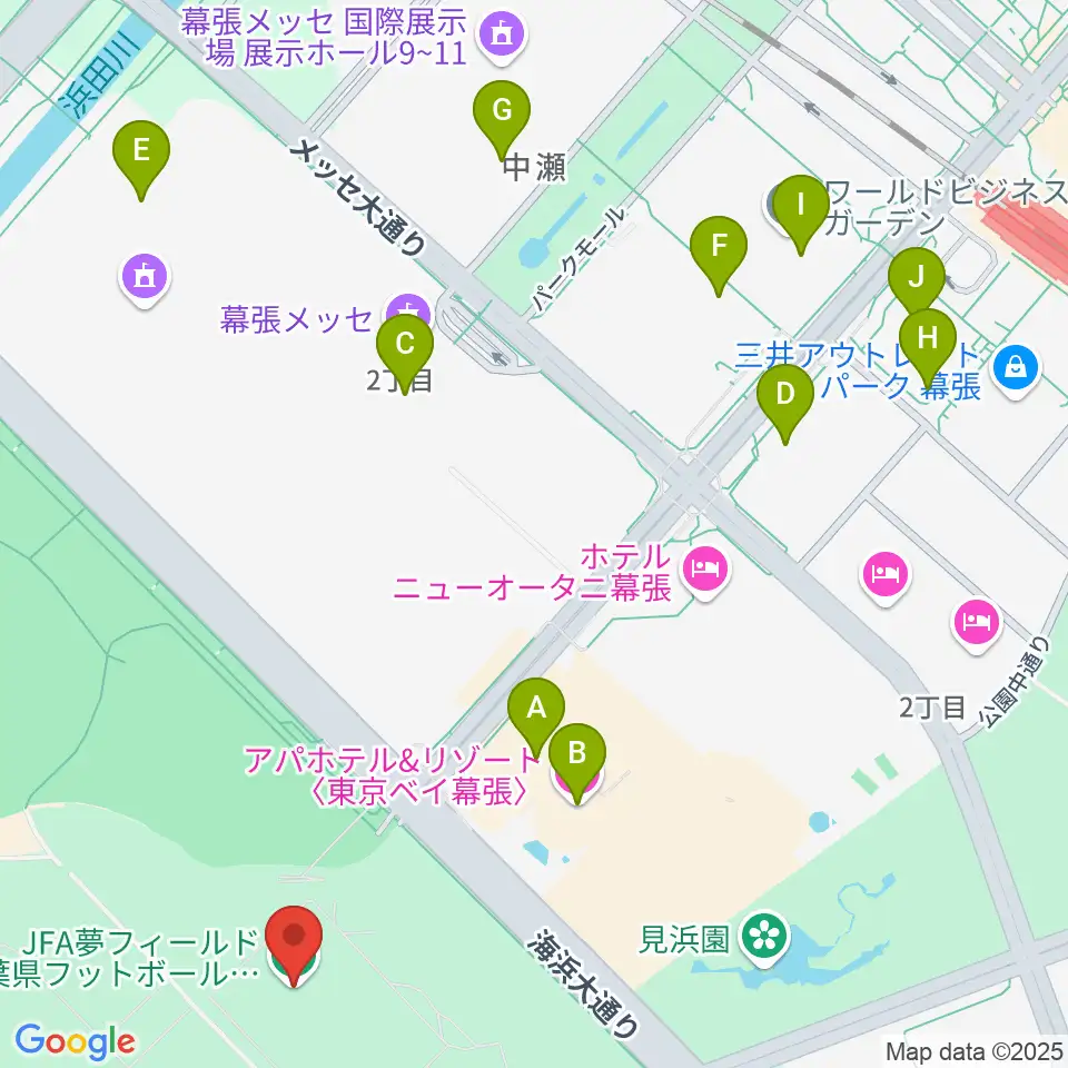 JFA夢フィールドC・Dピッチ周辺のコンビニエンスストア一覧地図