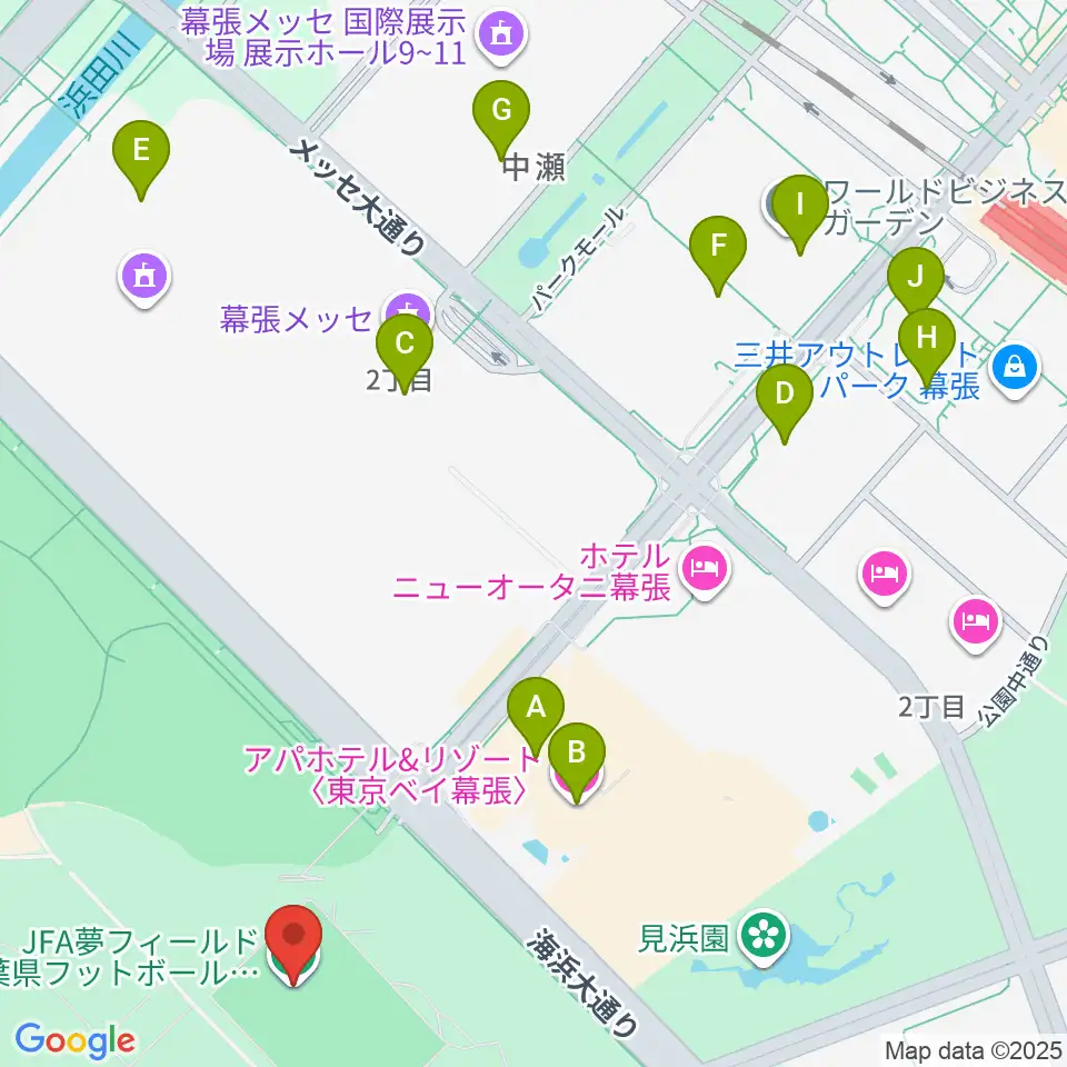 JFA夢フィールドC・Dピッチ周辺のコンビニエンスストア一覧地図