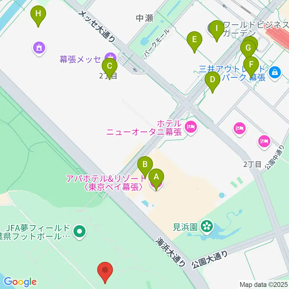 JFA夢フィールド ビーチサッカーピッチ周辺のコンビニエンスストア一覧地図