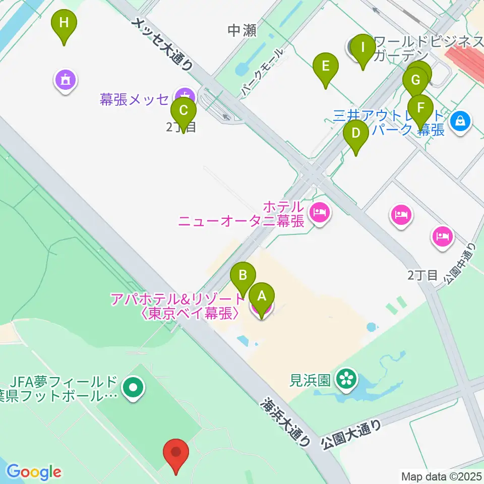 JFA夢フィールド ビーチサッカーピッチ周辺のコンビニエンスストア一覧地図