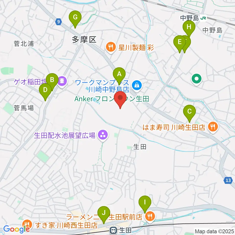 Soundcoreアリーナ周辺のコンビニエンスストア一覧地図