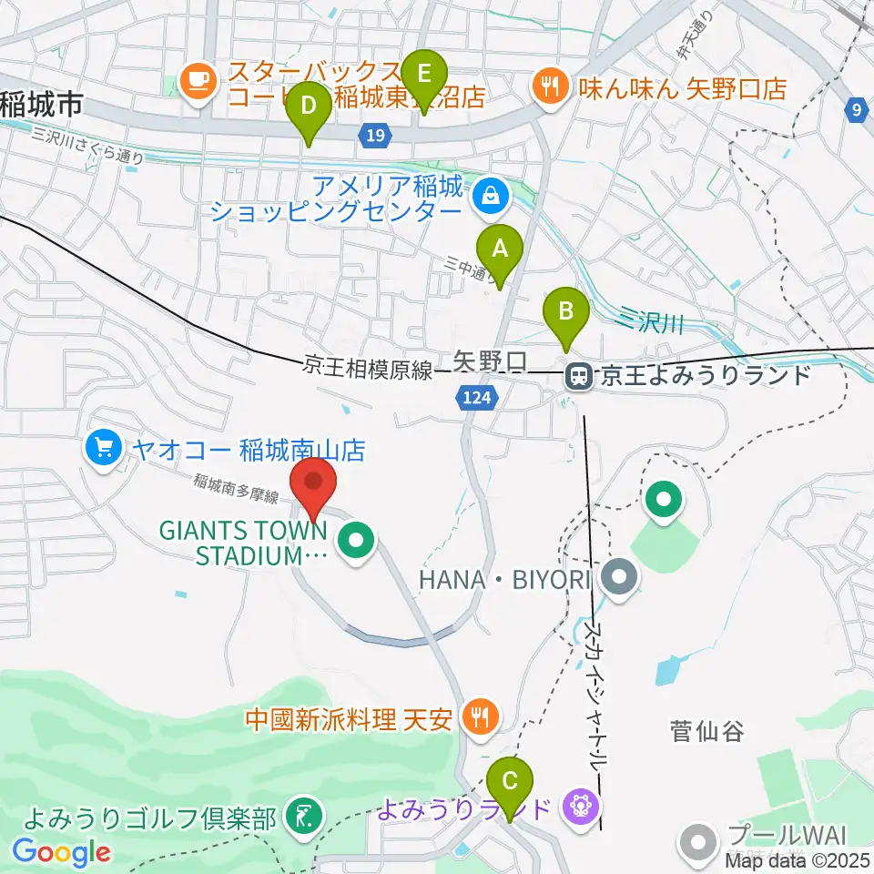 ジャイアンツタウンサブグラウンド周辺のコンビニエンスストア一覧地図