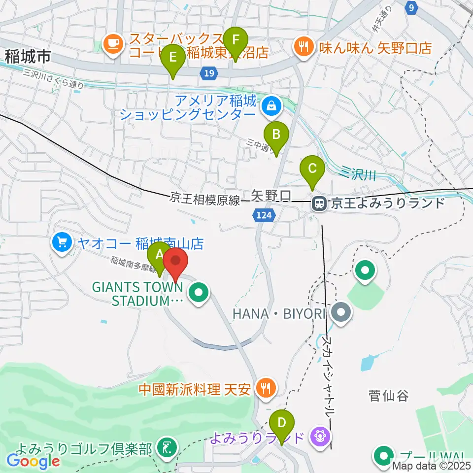 ジャイアンツタウンサブグラウンド周辺のコンビニエンスストア一覧地図