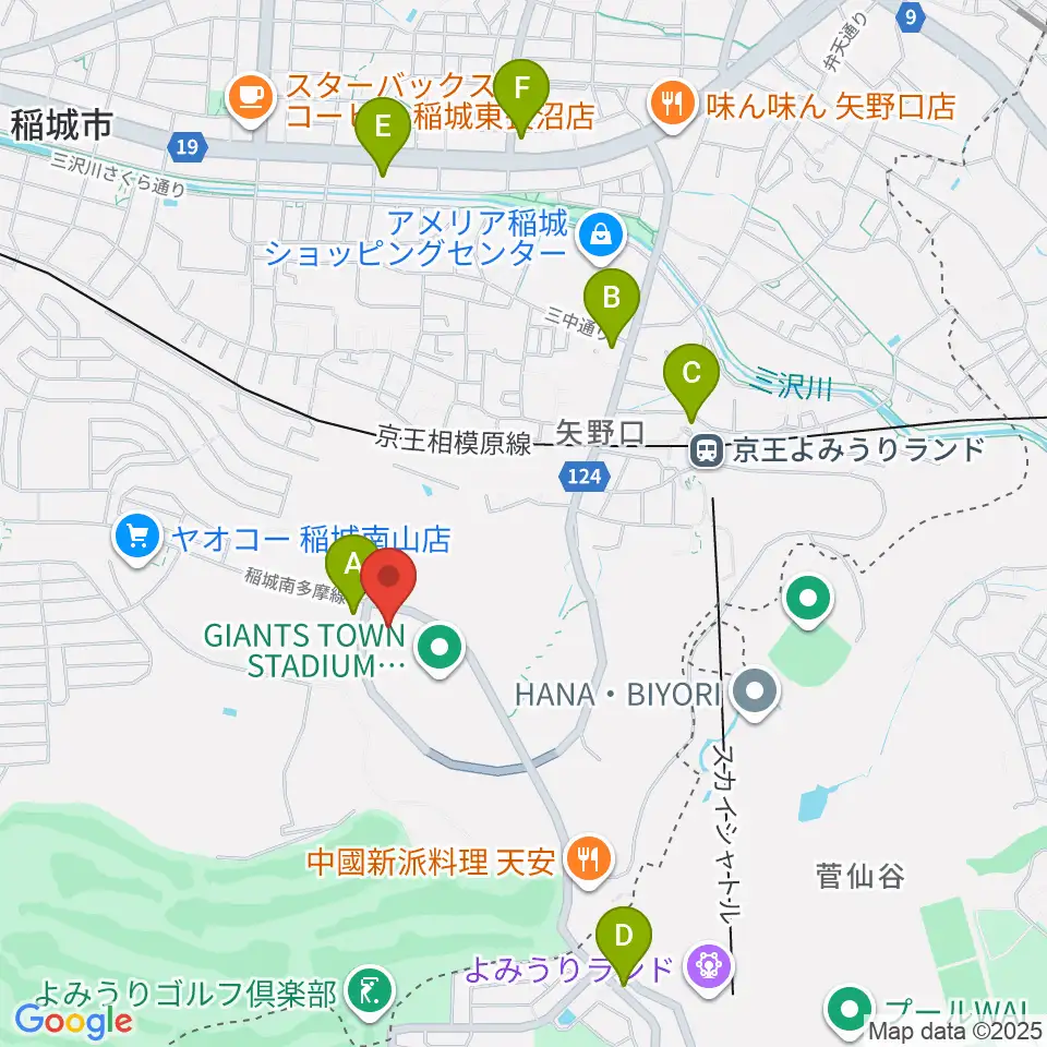 ジャイアンツタウンサブグラウンド周辺のコンビニエンスストア一覧地図