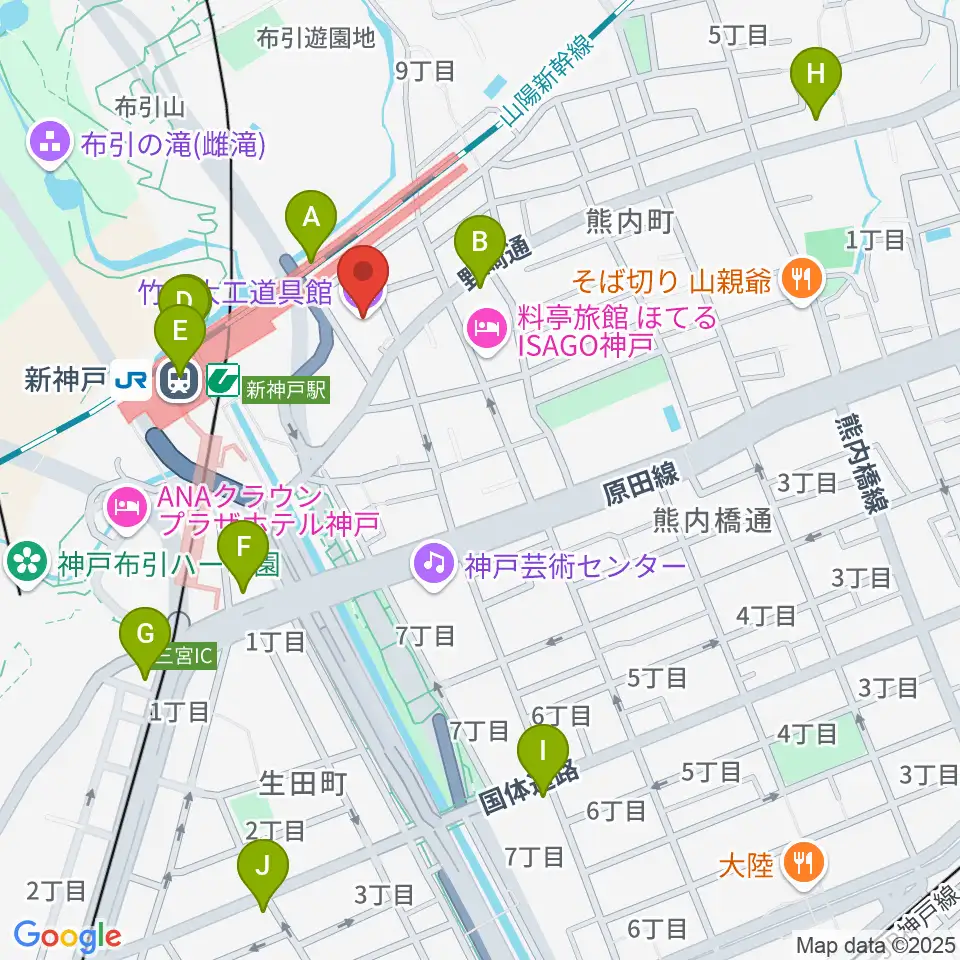竹中大工道具館周辺のコンビニエンスストア一覧地図