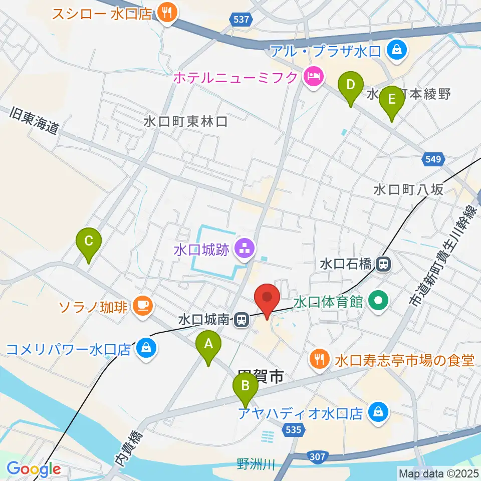甲賀市水口歴史民俗資料館周辺のコンビニエンスストア一覧地図