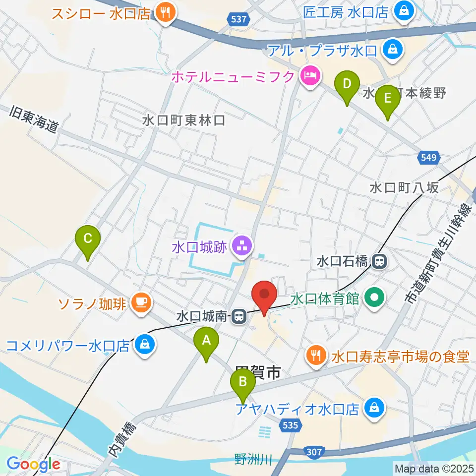 甲賀市水口歴史民俗資料館周辺のコンビニエンスストア一覧地図