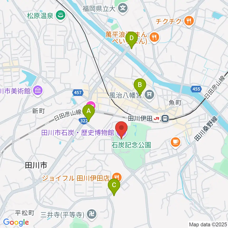 田川市石炭・歴史博物館周辺のコンビニエンスストア一覧地図