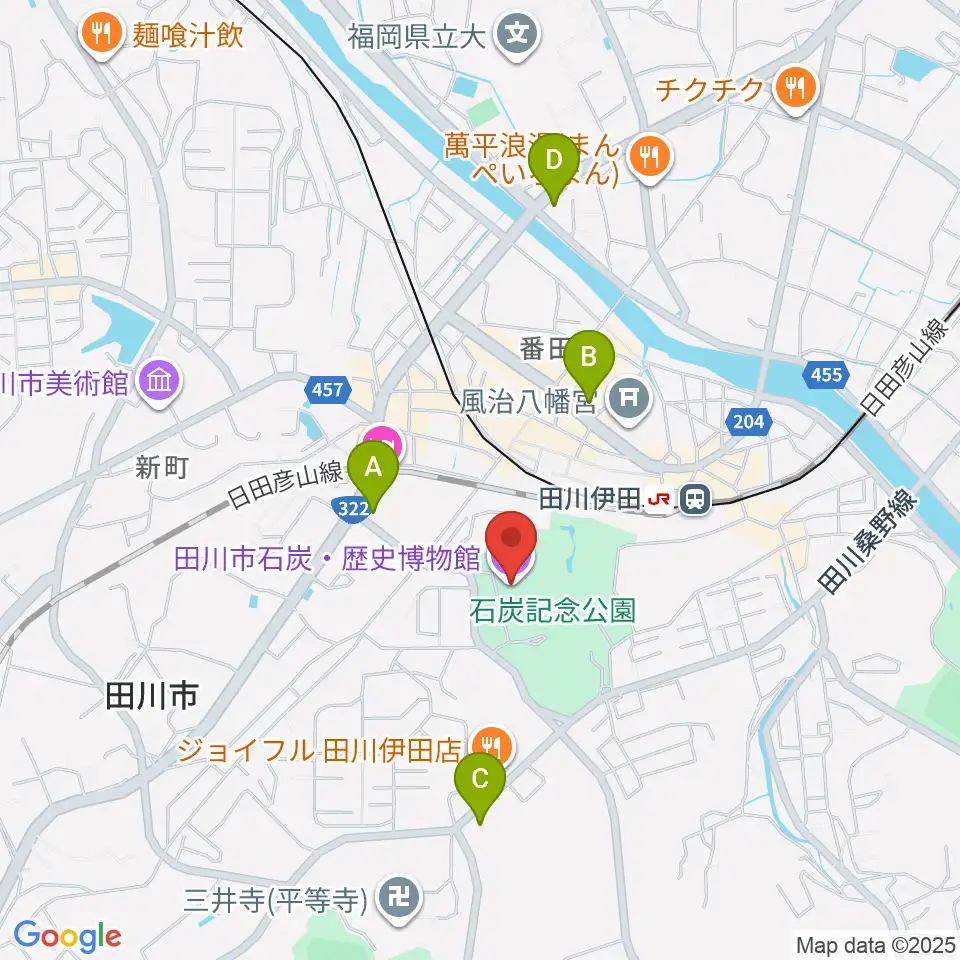 田川市石炭・歴史博物館周辺のコンビニエンスストア一覧地図