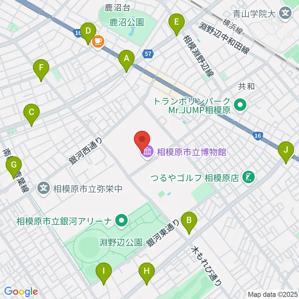 相模原市立博物館周辺のコンビニエンスストア一覧地図