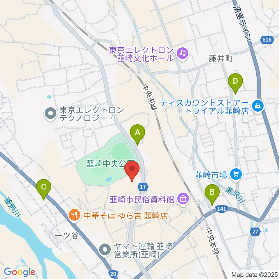 東京エレクトロン 韮崎アリーナ周辺のコンビニエンスストア一覧地図