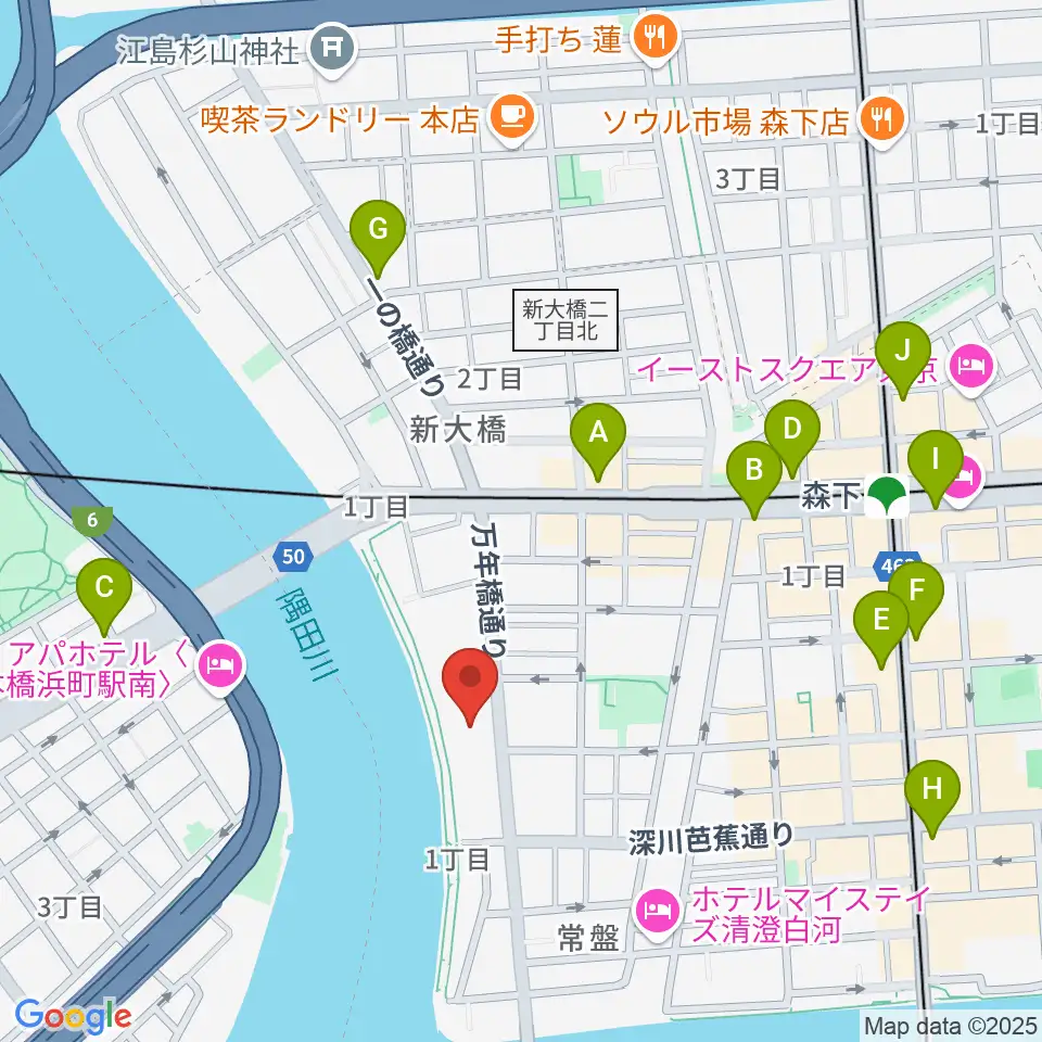 江東区芭蕉記念館周辺のコンビニエンスストア一覧地図