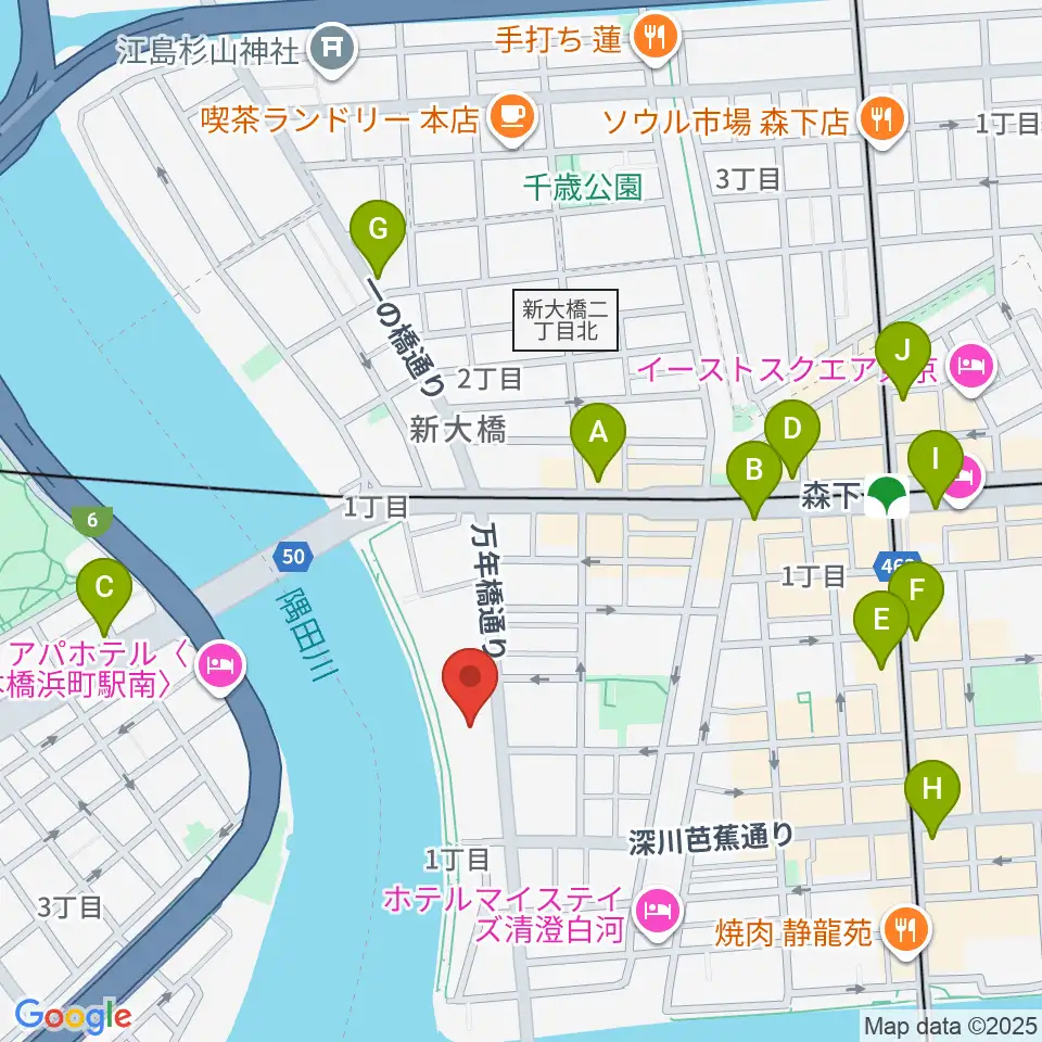 江東区芭蕉記念館周辺のコンビニエンスストア一覧地図