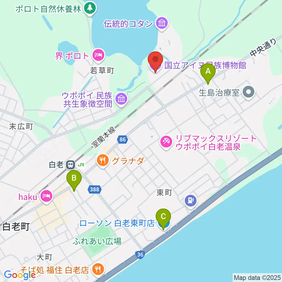 国立アイヌ民族博物館周辺のコンビニエンスストア一覧地図