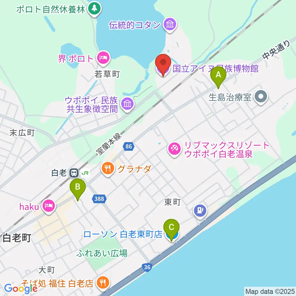 国立アイヌ民族博物館周辺のコンビニエンスストア一覧地図