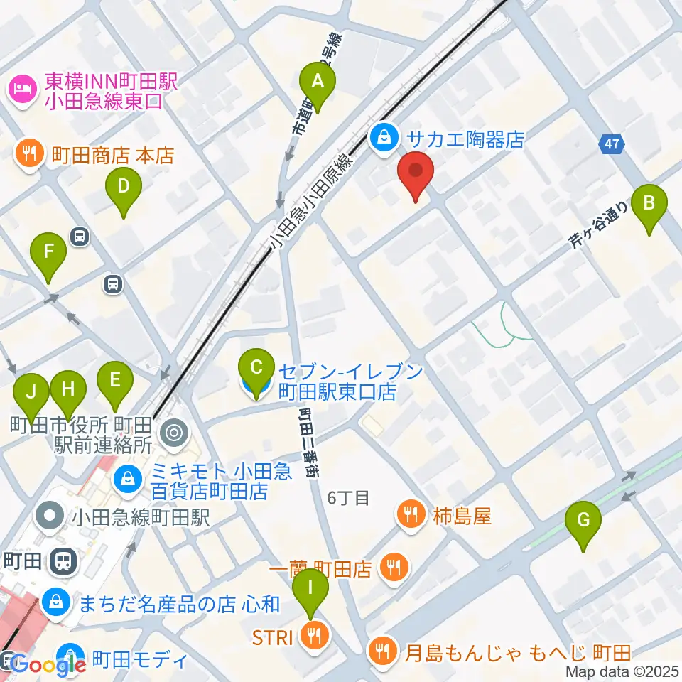 スタジオアクト町田周辺のコンビニエンスストア一覧地図