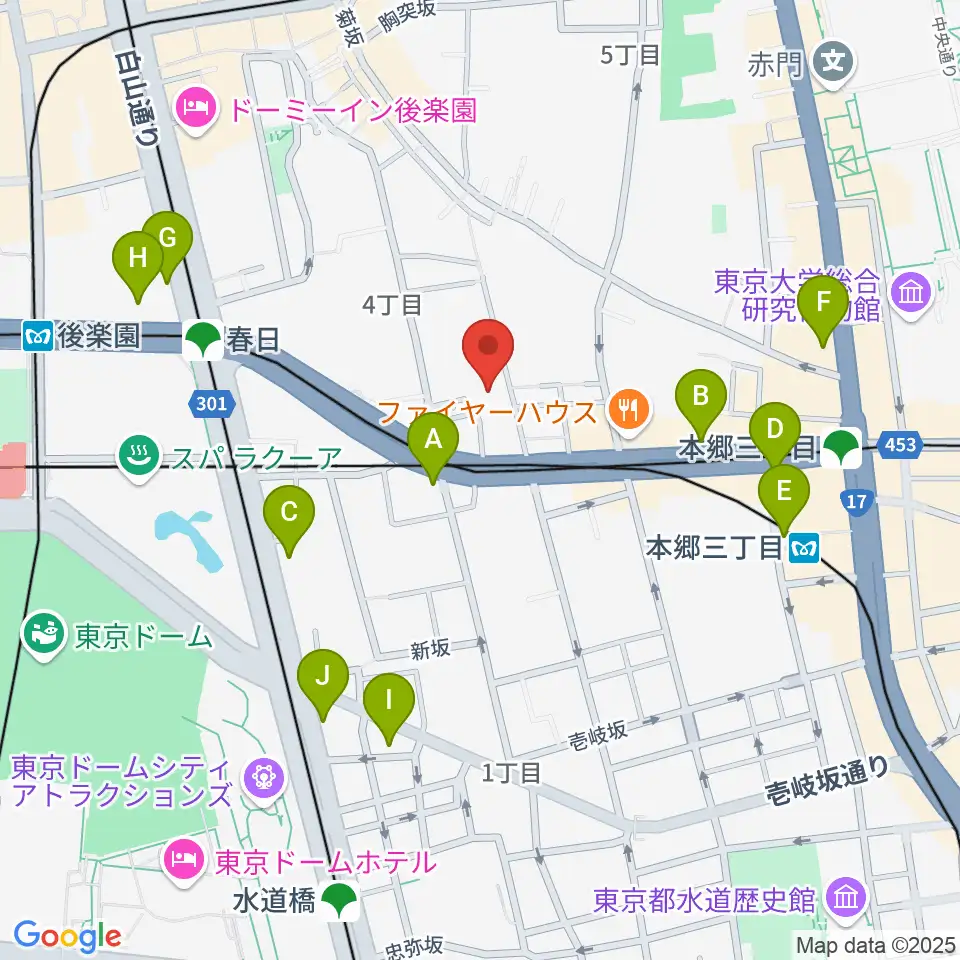 文京ふるさと歴史館周辺のコンビニエンスストア一覧地図
