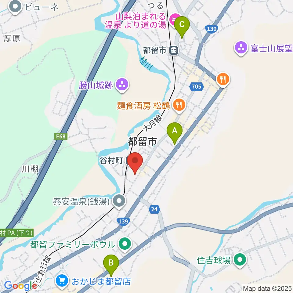 ミュージアム都留周辺のコンビニエンスストア一覧地図