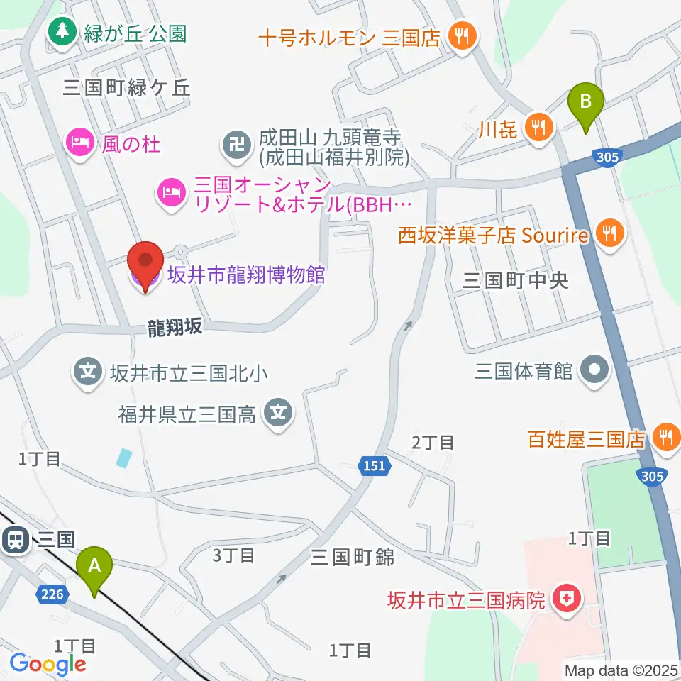 坂井市龍翔博物館周辺のコンビニエンスストア一覧地図