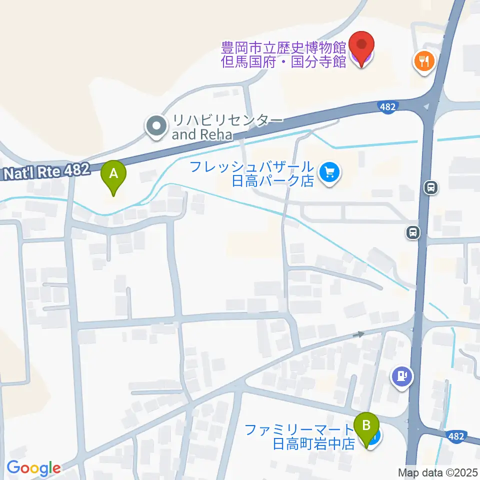 豊岡市立歴史博物館 但馬国府・国分寺館周辺のコンビニエンスストア一覧地図