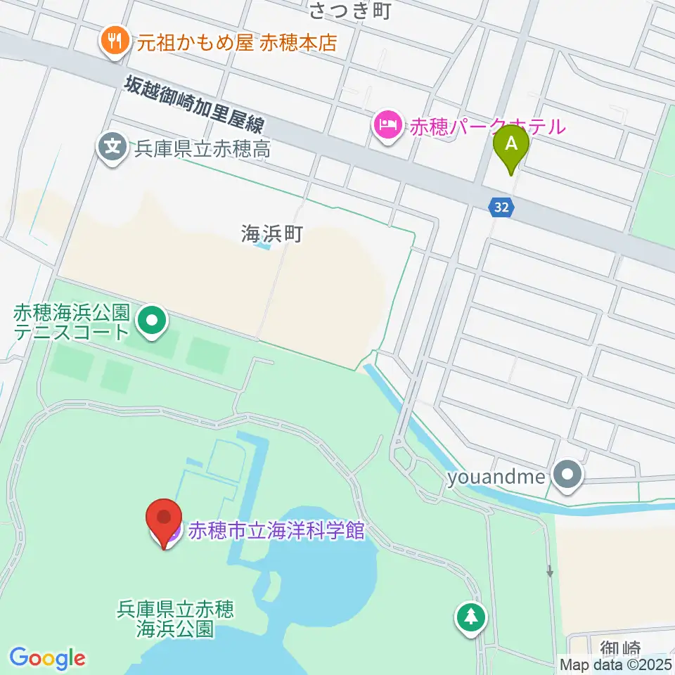 赤穂の天塩海洋科学館・塩の国周辺のコンビニエンスストア一覧地図