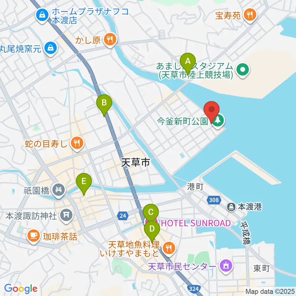 天草市立本渡歴史民俗資料館周辺のコンビニエンスストア一覧地図