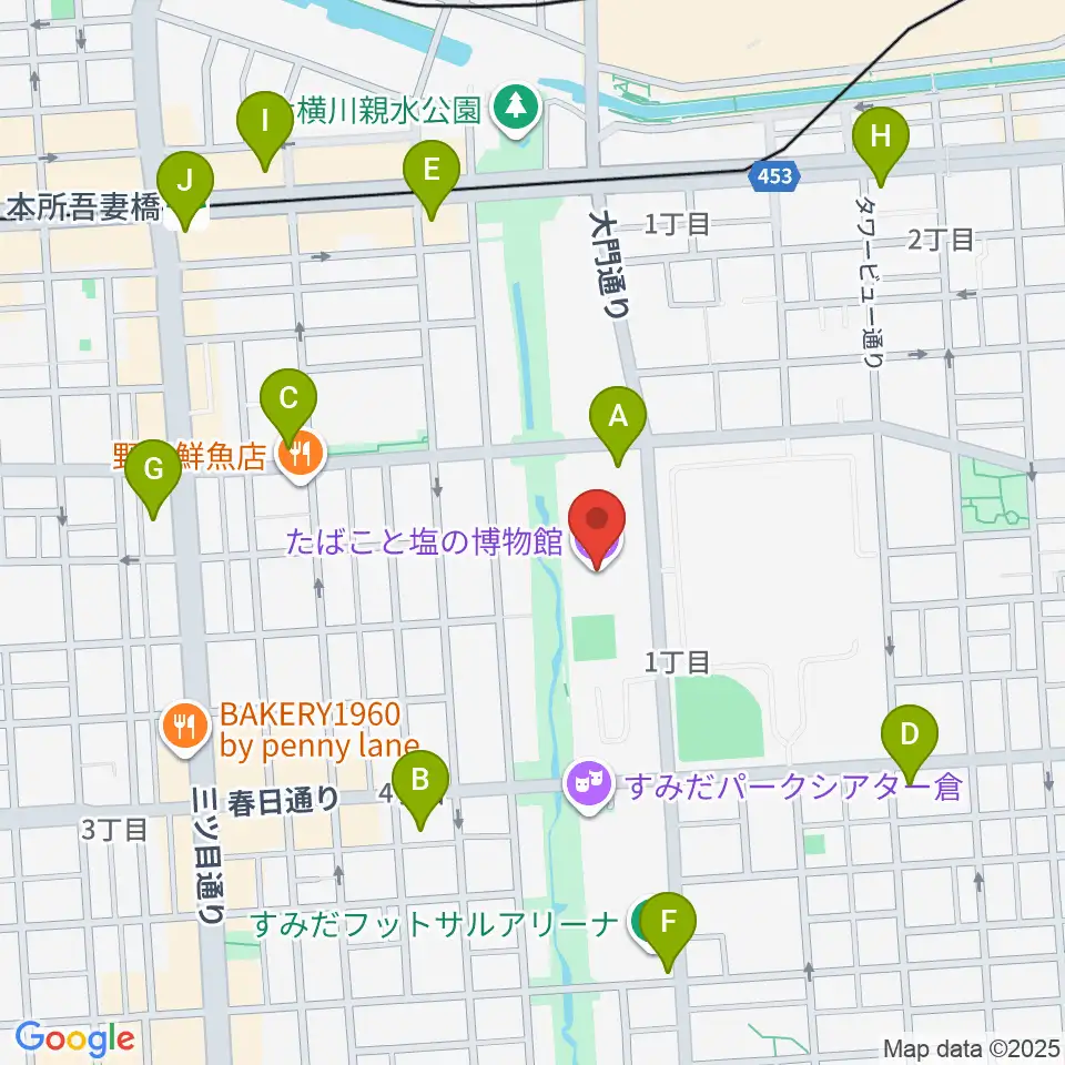 たばこと塩の博物館周辺のコンビニエンスストア一覧地図