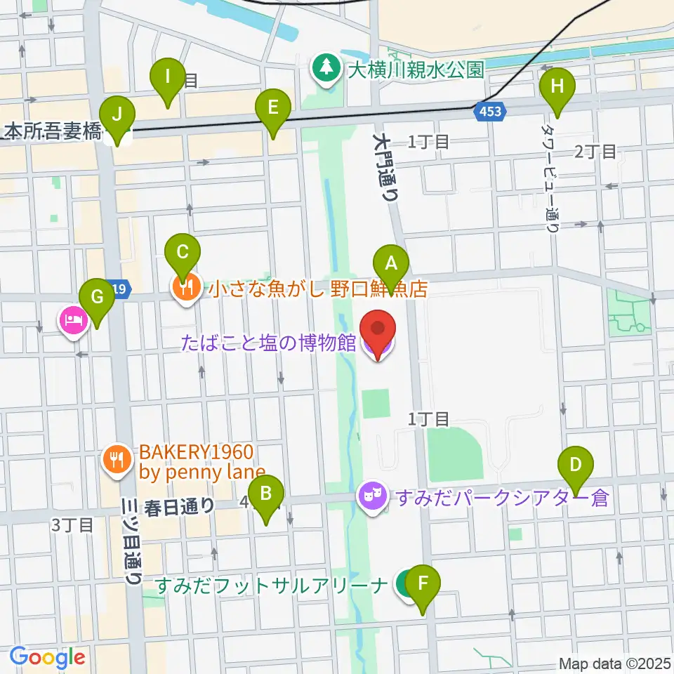たばこと塩の博物館周辺のコンビニエンスストア一覧地図