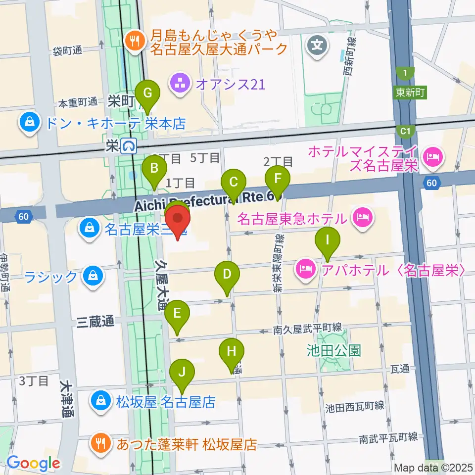 中日ホール周辺のコンビニエンスストア一覧地図