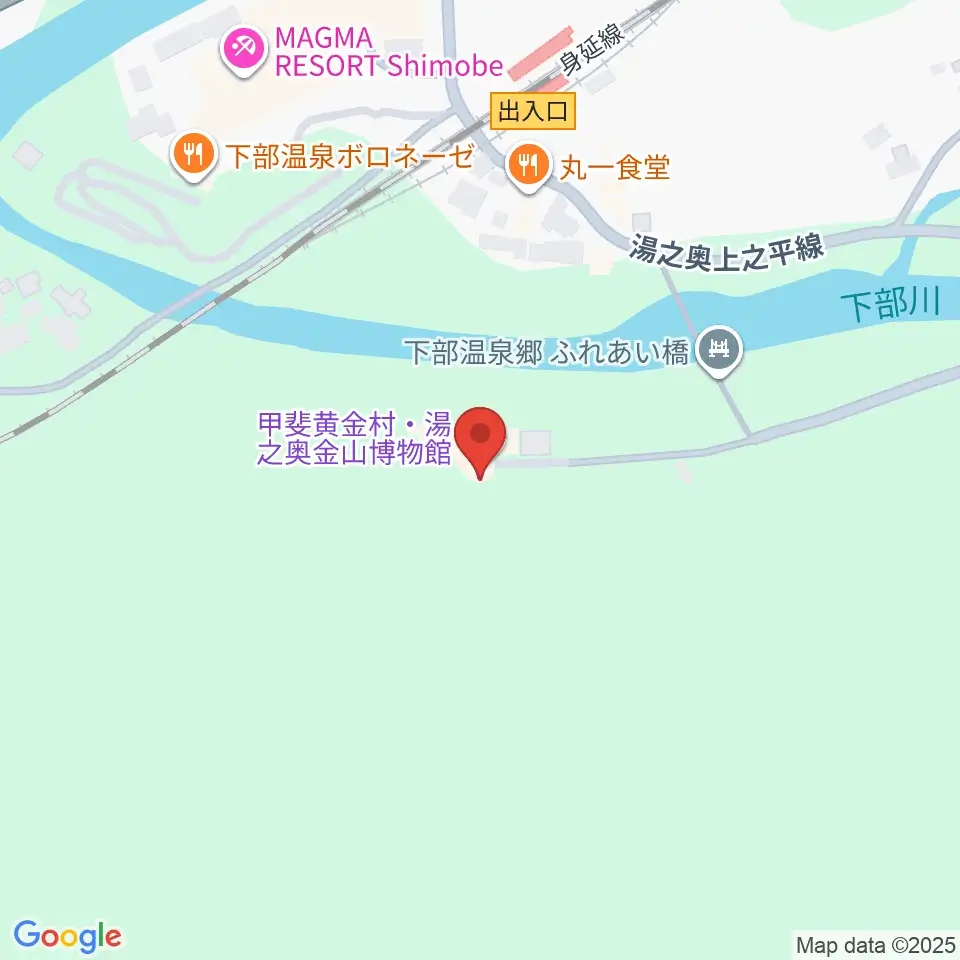 甲斐黄金村・湯之奥金山博物館周辺のコンビニエンスストア一覧地図