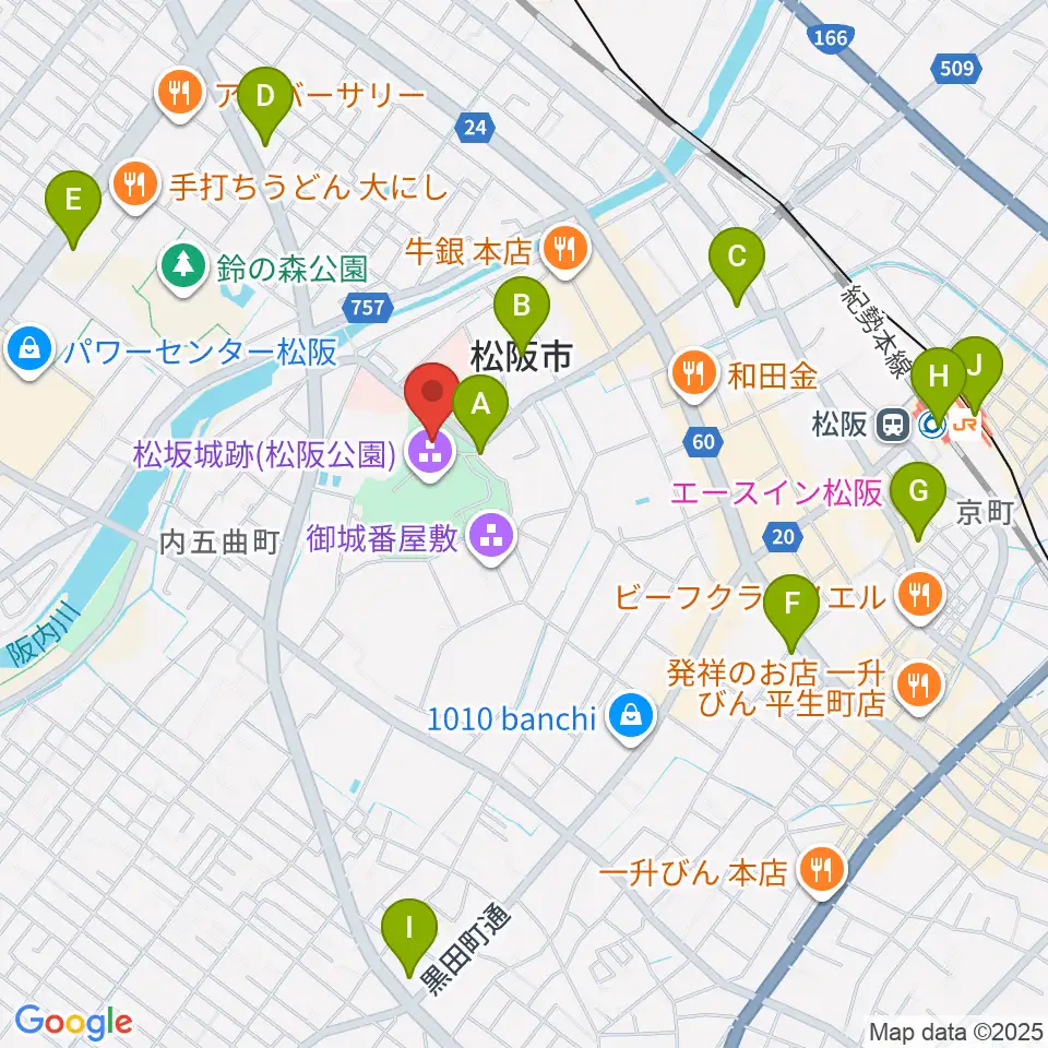 松阪市立歴史民俗資料館周辺のコンビニエンスストア一覧地図