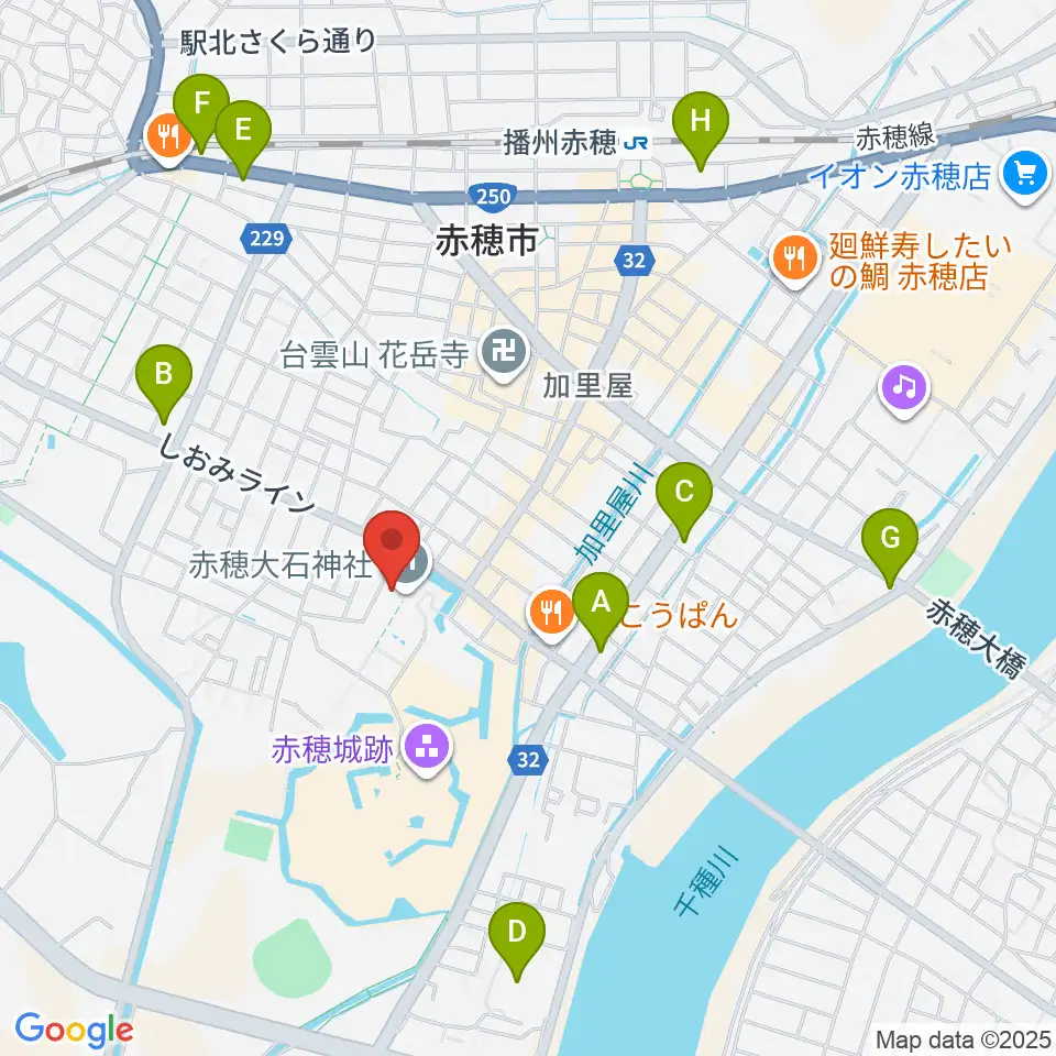 大石神社義士史料館周辺のコンビニエンスストア一覧地図