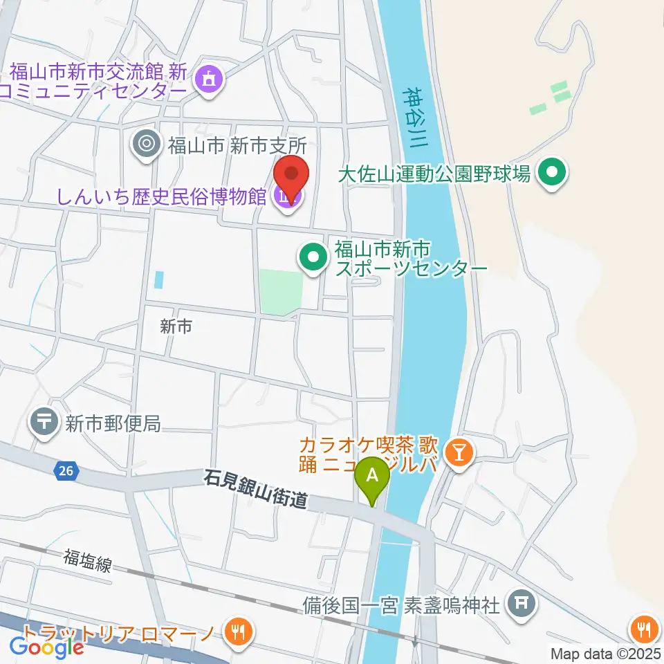 福山市しんいち歴史民俗博物館周辺のコンビニエンスストア一覧地図