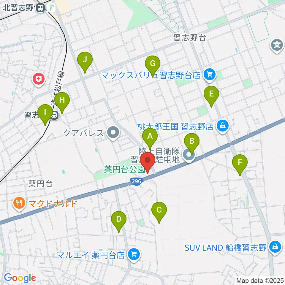 船橋市郷土資料館周辺のコンビニエンスストア一覧地図