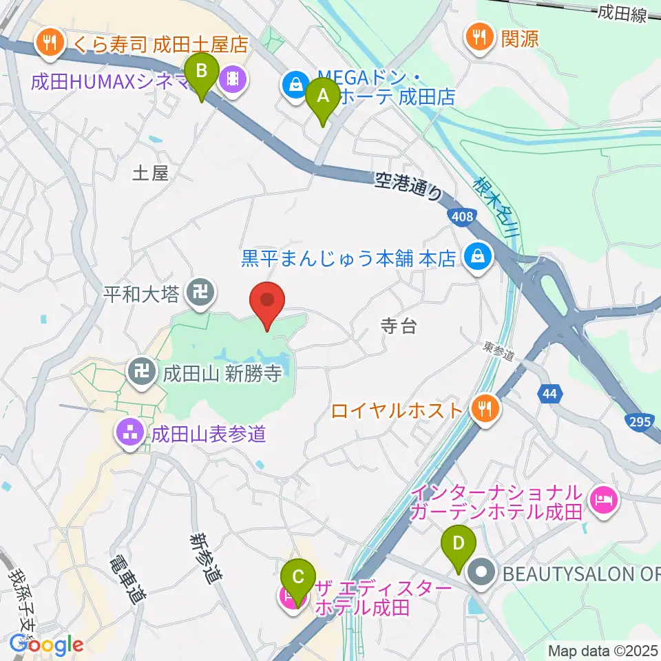 成田山書道美術館周辺のコンビニエンスストア一覧地図