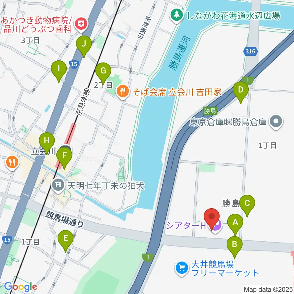 シアターH周辺のコンビニエンスストア一覧地図