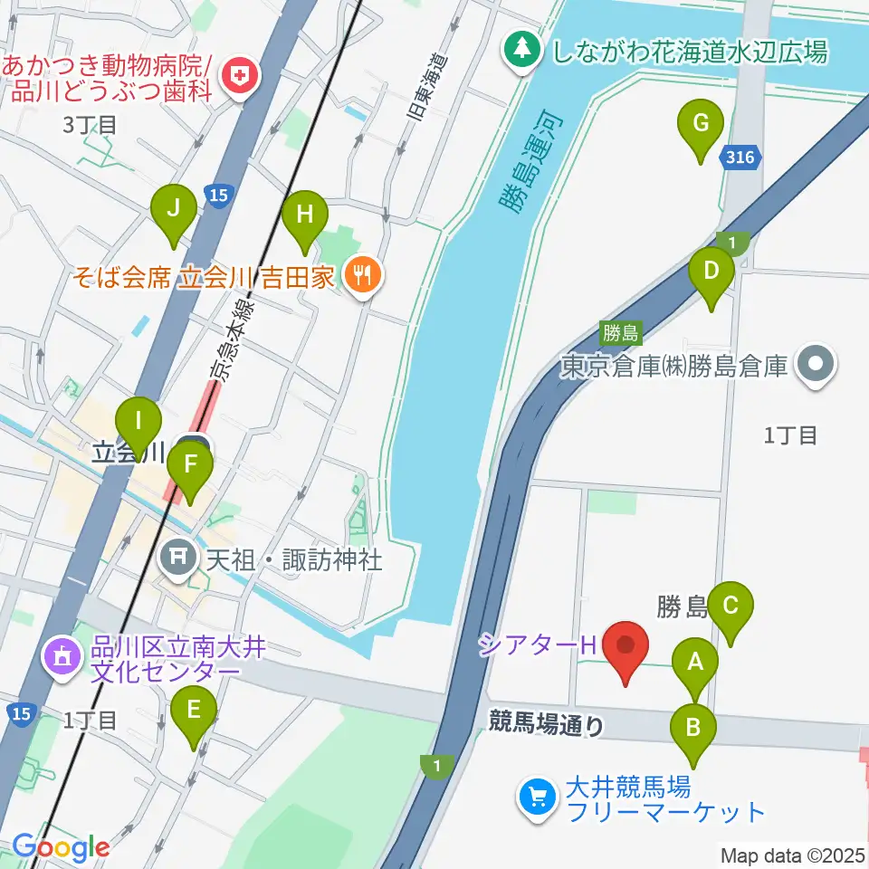 シアターH周辺のコンビニエンスストア一覧地図